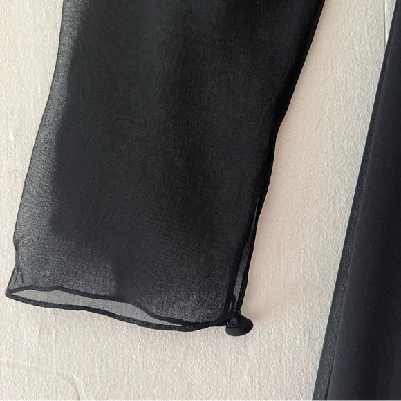 JEANNENE BOOHER Dead-stock Vintage Black Silk Georgette Dress with Sequin Vest - Picture 5 of 16